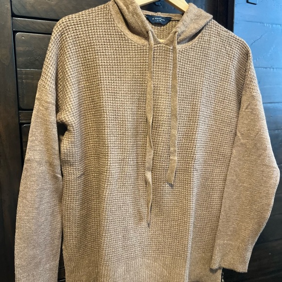 Cozy Tan Hooded Sweater - Picture 1 of 4